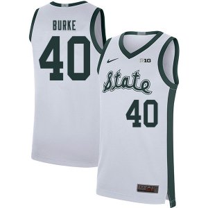 Men Braden Burke Michigan State Spartans #40 Nike NCAA Retro White Authentic College Stitched Basketball Jersey IN50N25BY
